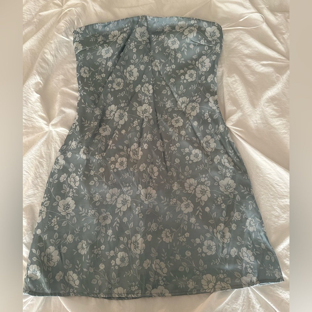 Silk Strapless Mini Dress